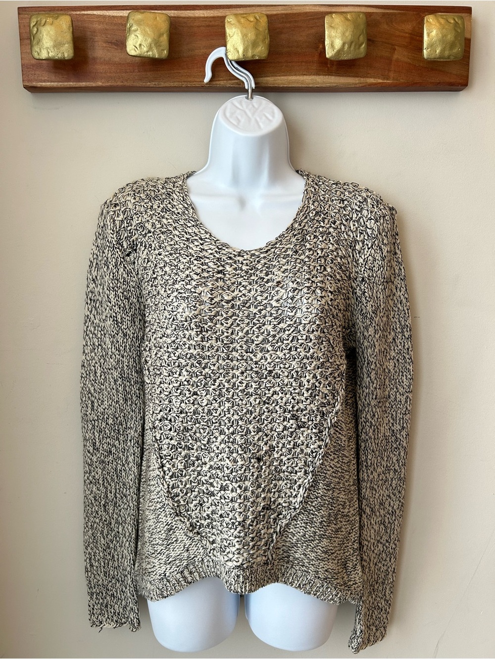 Retrod Marled Textured Knit Sweater | Boho Chunky Pullover | Size S/P